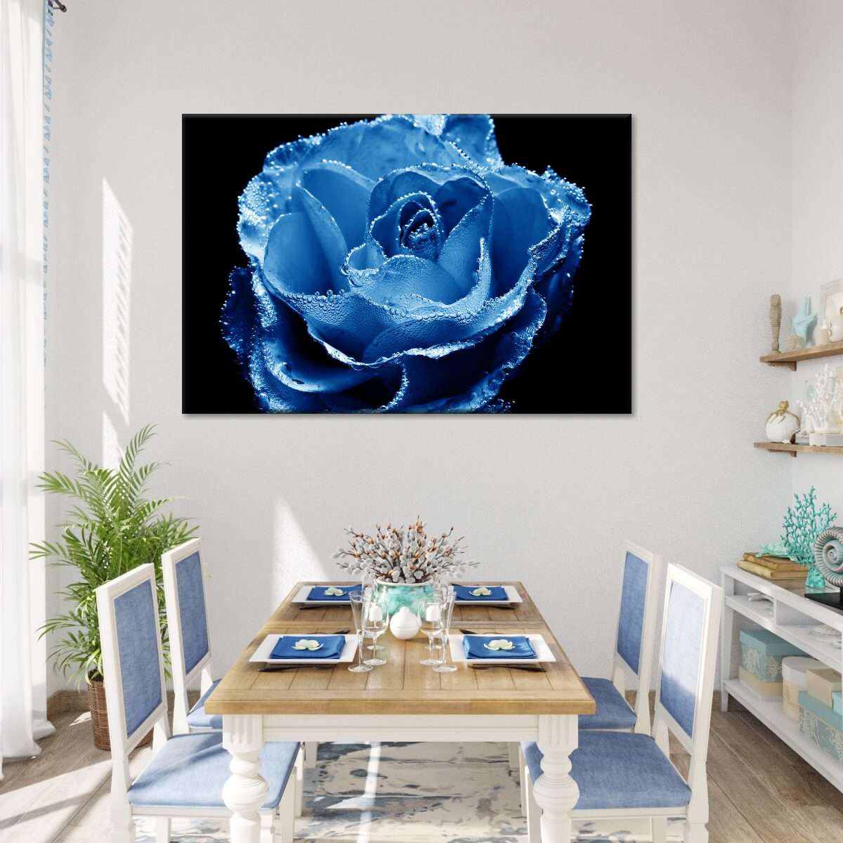 Misty Blue Rose Wall Art