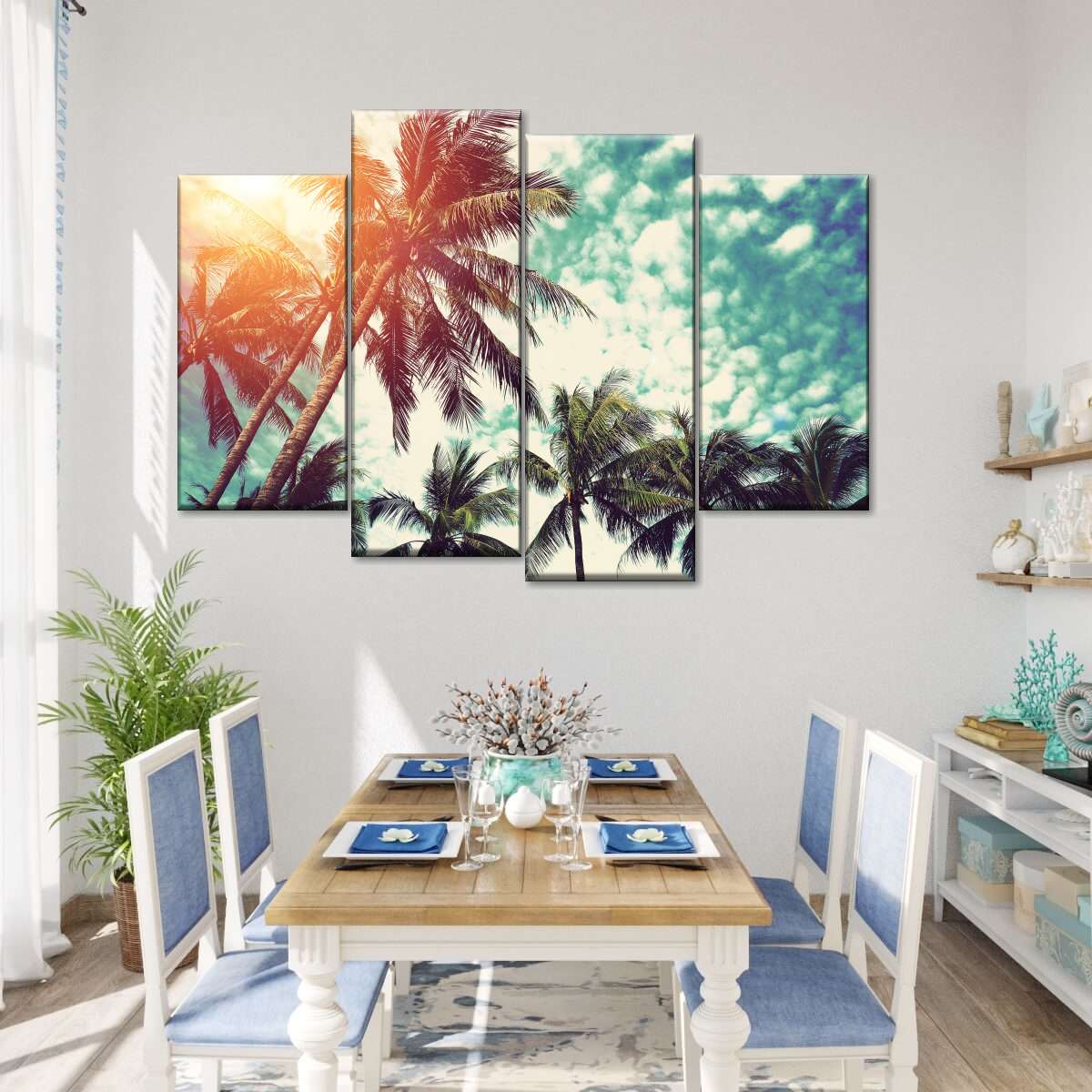 Vintage Style Palm Trees Wall Art