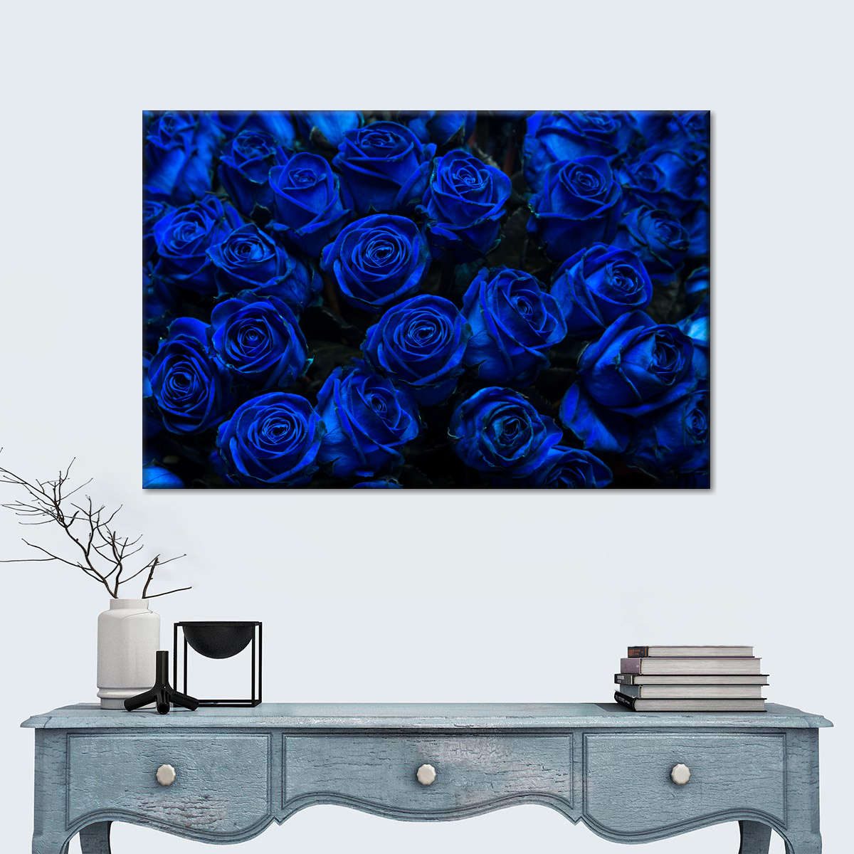 Royal Blue Roses Wall Art