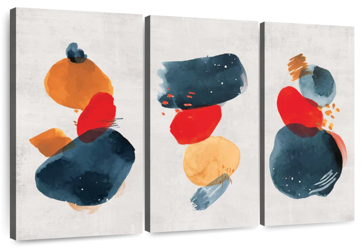 Watercolor Blotches Canvas Set Wall Art