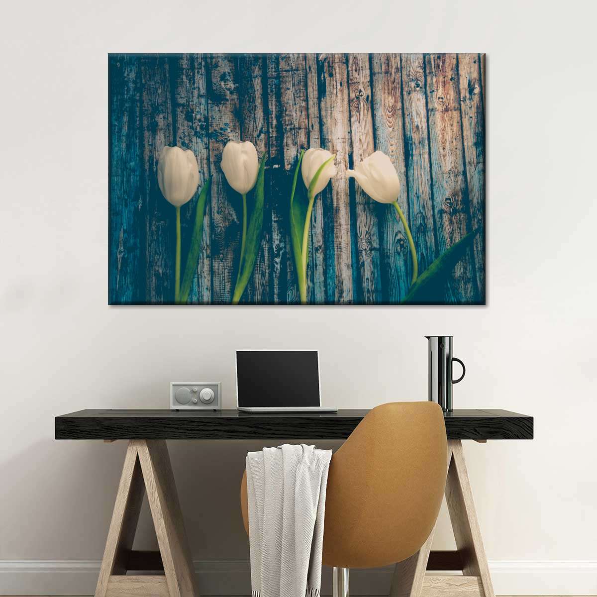 Pristine White Tulips Wall Art