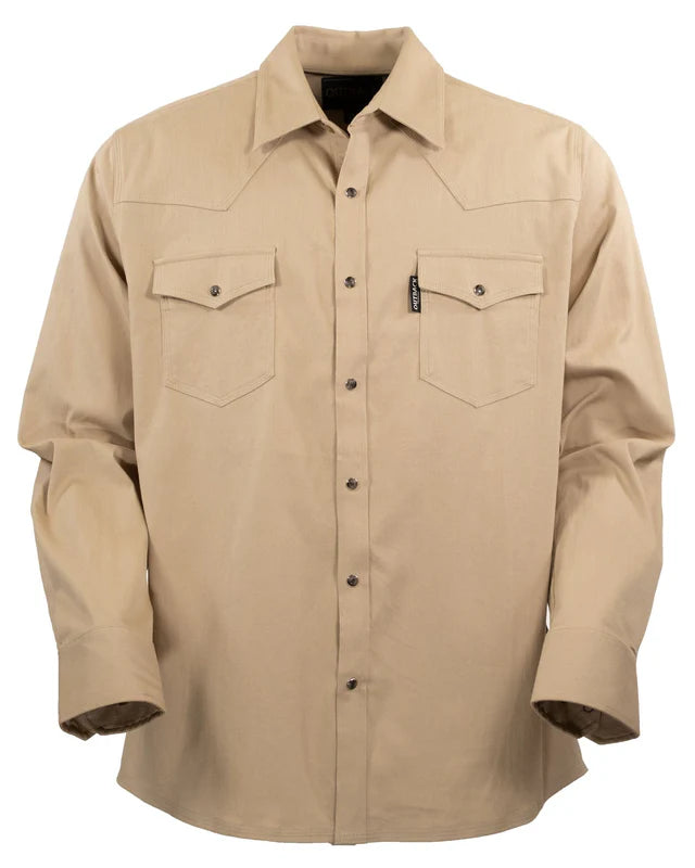 42731-KKI Men's Everett Western Shirt in Khaki by Outback Trading Company