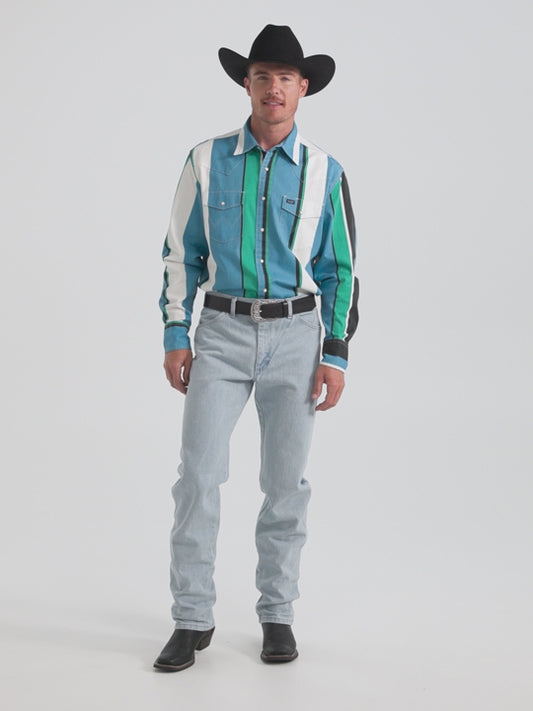 13MAFGH Men's Active Flex Cowboy Cut Bleach Wash Jeans by Wrangler