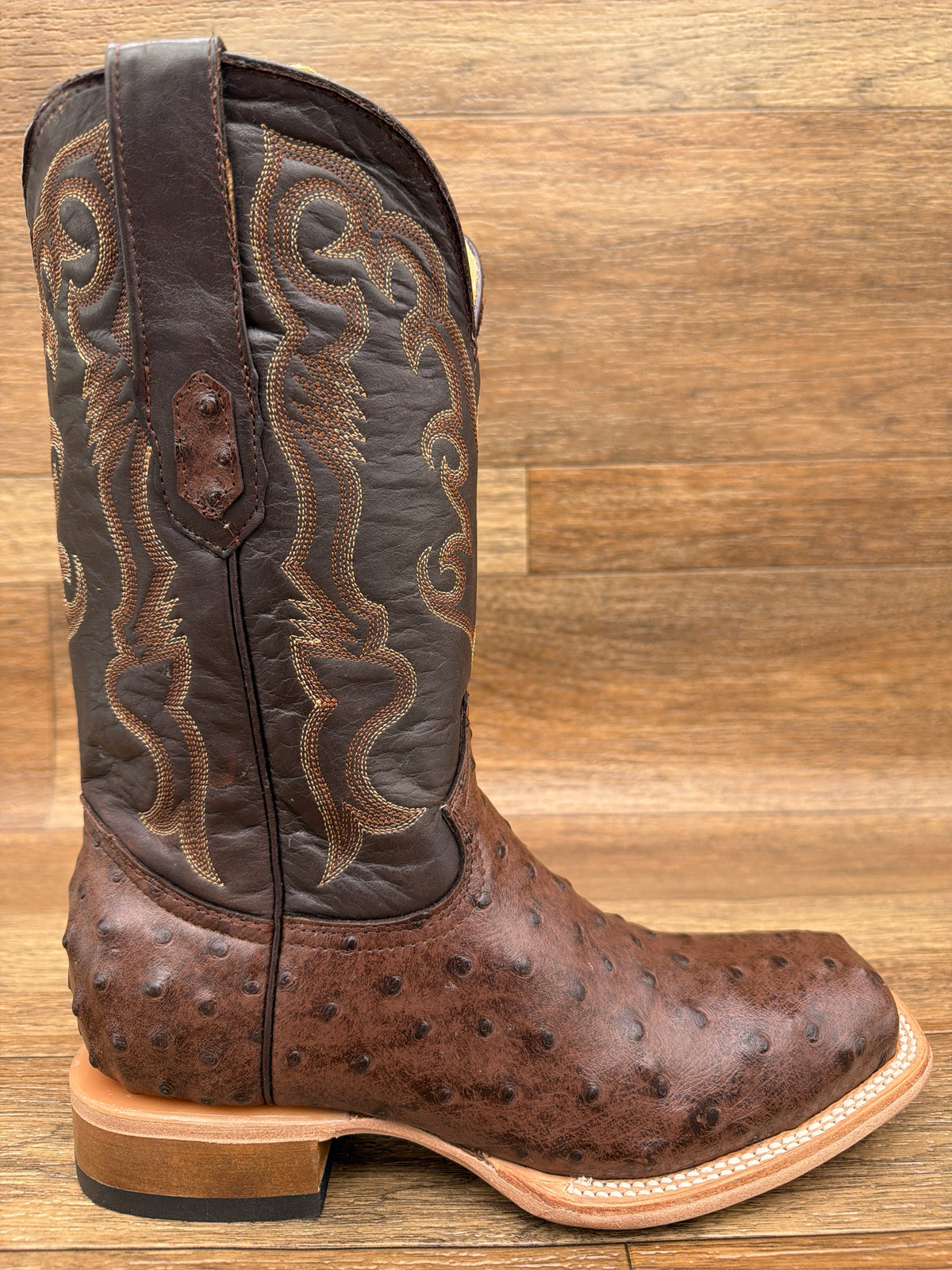 Q6073 Men's Ostrich Print Western Boot by Cowtown - side view