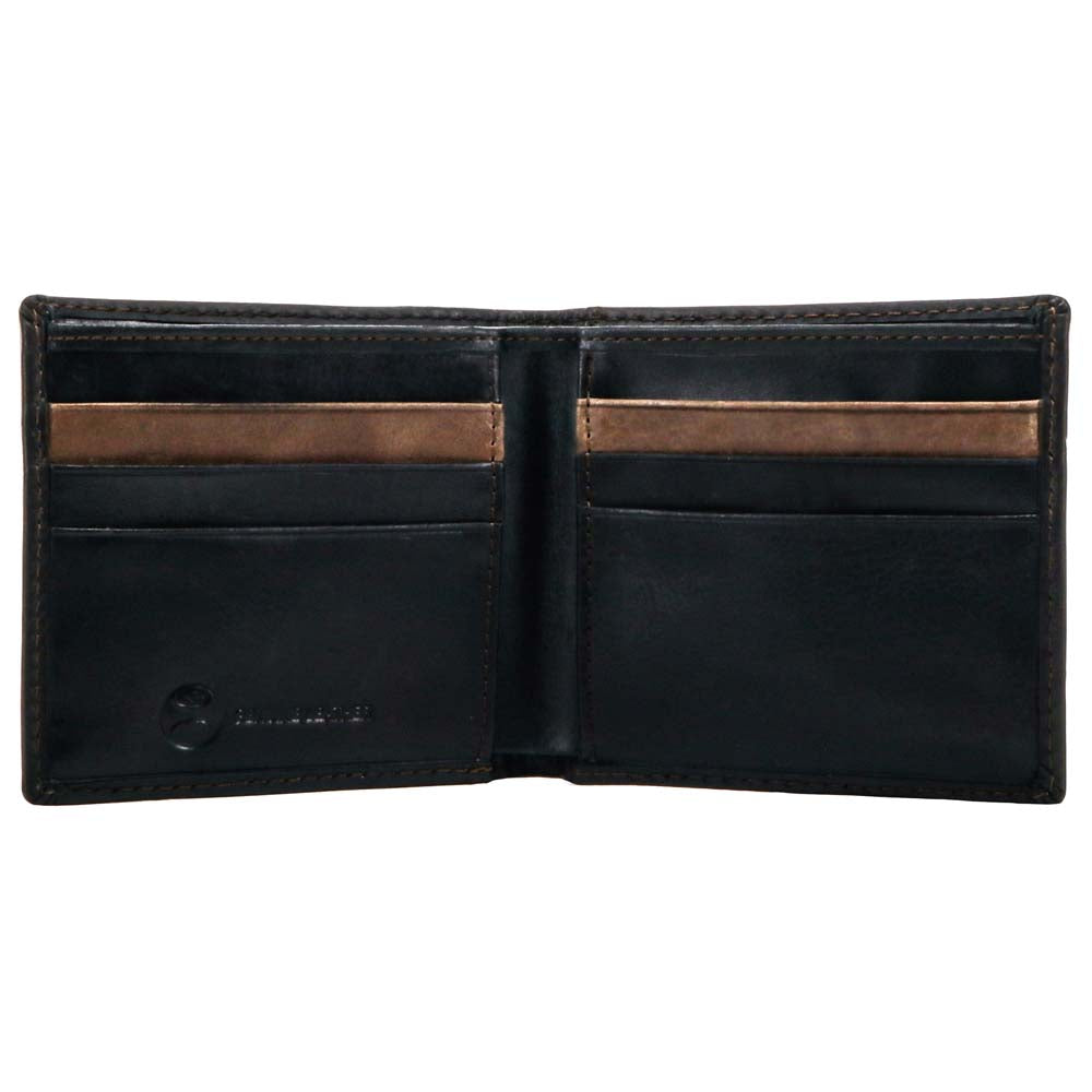 Hooey Classic black leather bifold wallet, inside