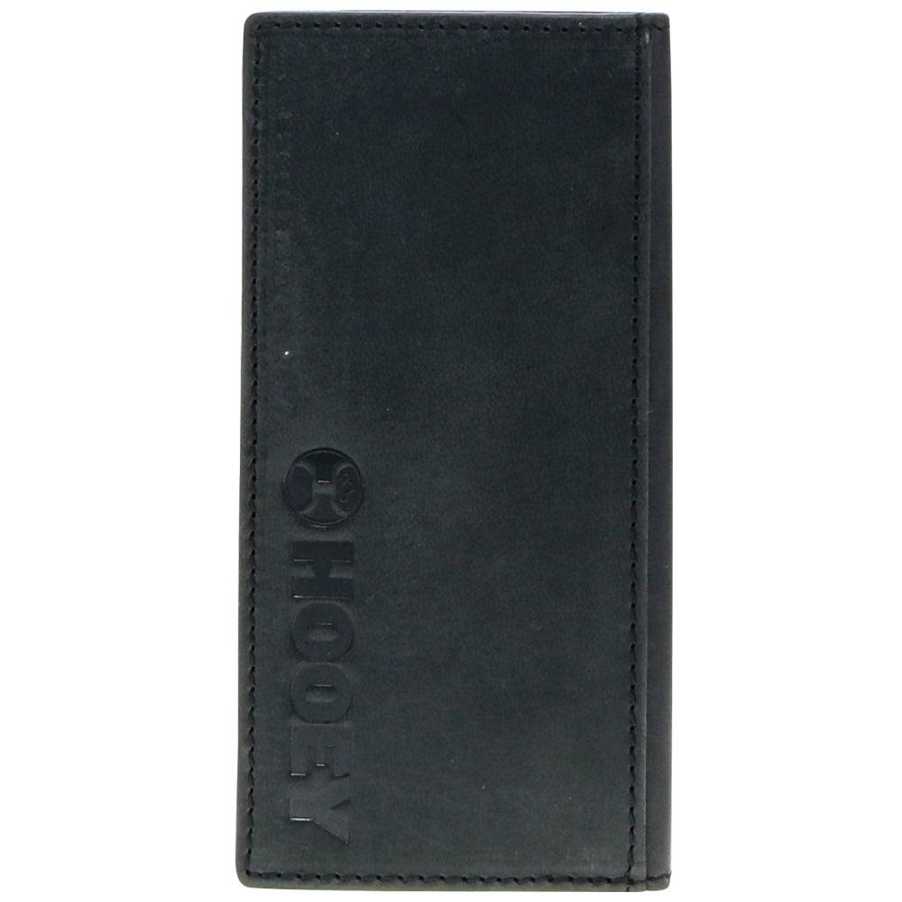 Hooey Ranger black rodeo wallet with boot stitch embroidery, back