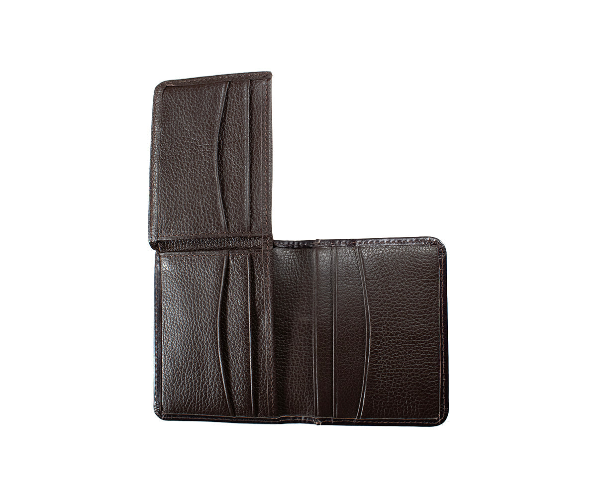 Nocona brown basketweave floral embossed bifold flip wallet, inside