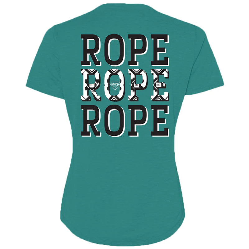 HT1676TL Ladies "Rope Rope Rope" Teal Heather T-Shirt by Hooey