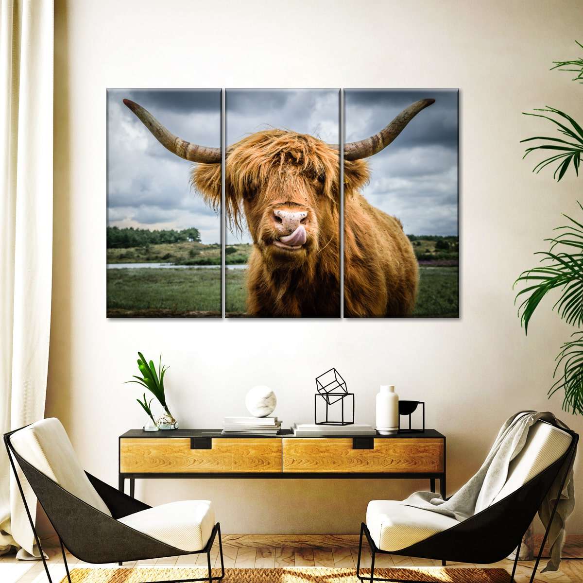 Silly Highland Cow Wall Art