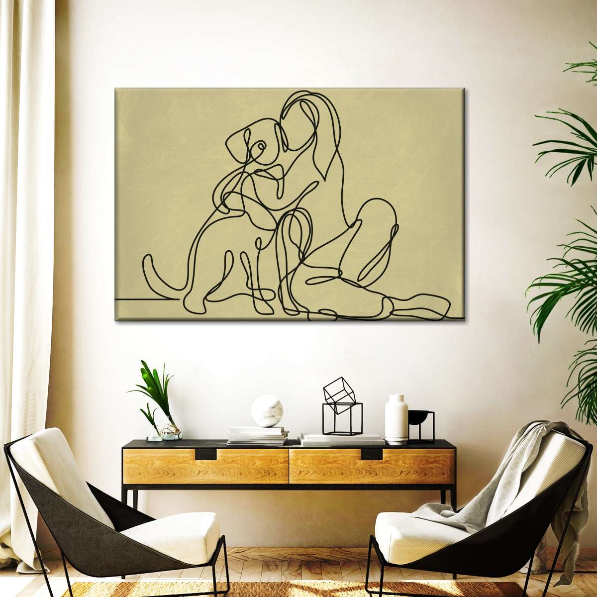 Woman Loving Dog Wall Art