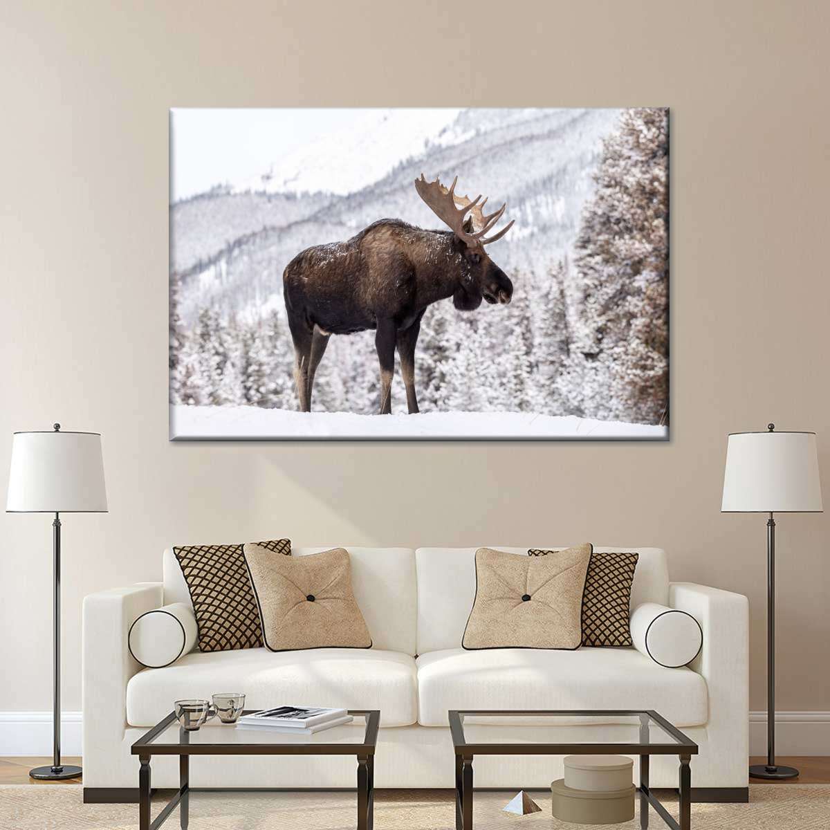 Snowy Moose Wall Art