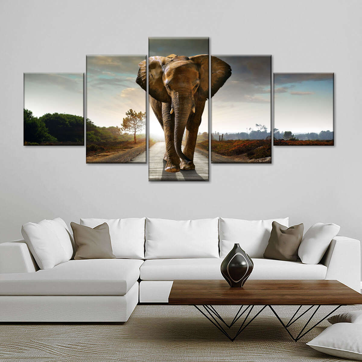 Walking Lone Elephant Wall Art