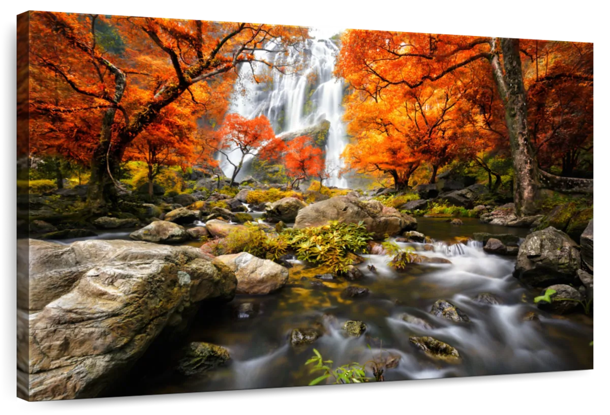 Stunning Autumn Waterfall Wall Art