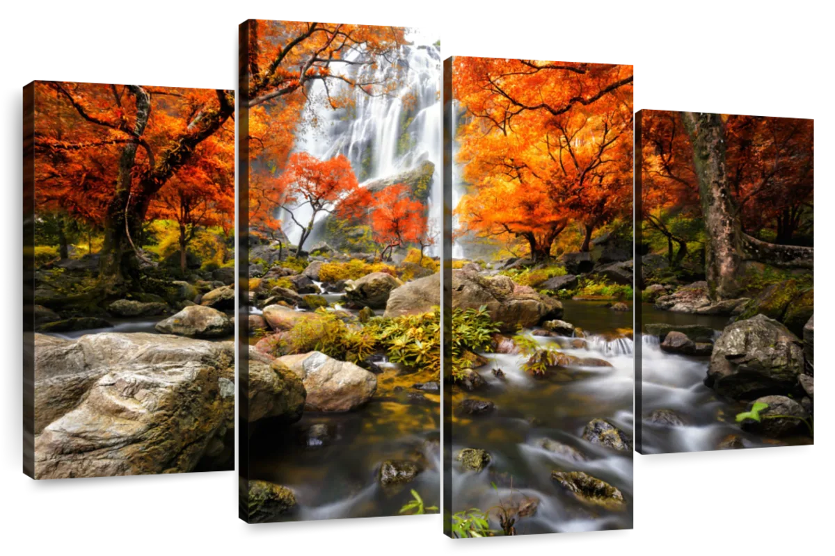 Stunning Autumn Waterfall Wall Art