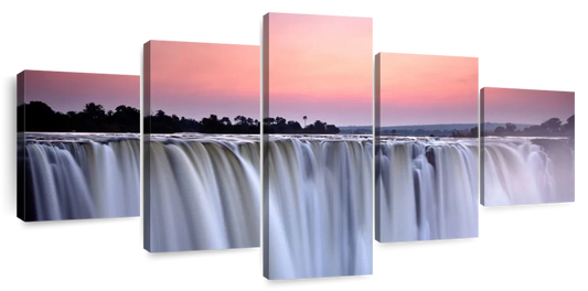 Sunset At Victoria Falls Wall Art