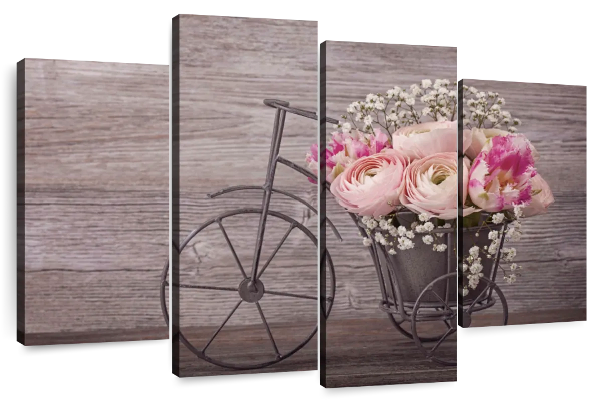 Ranunculus Bicycle Vase Wall Art