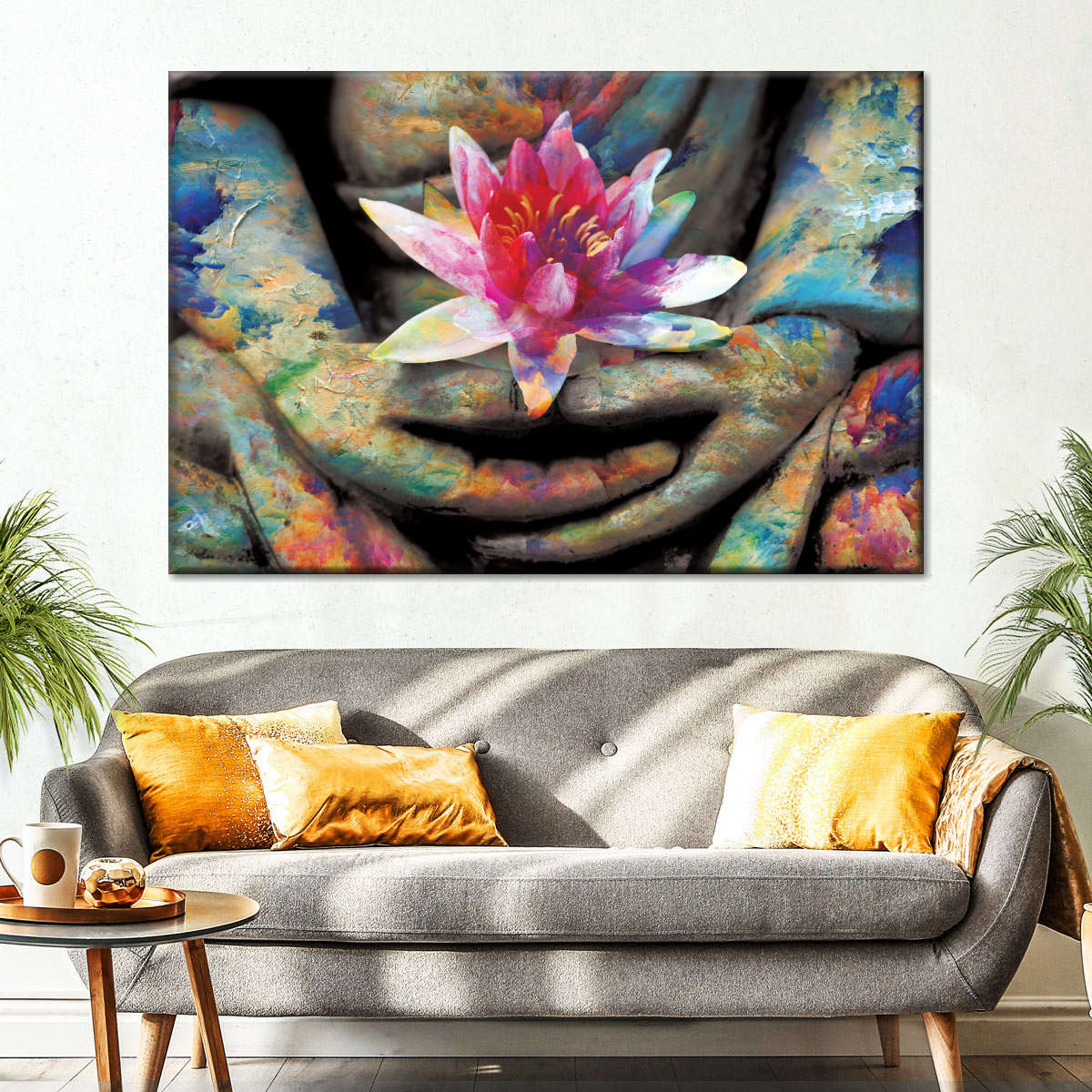 Lotus Flower In Hand Wall Art