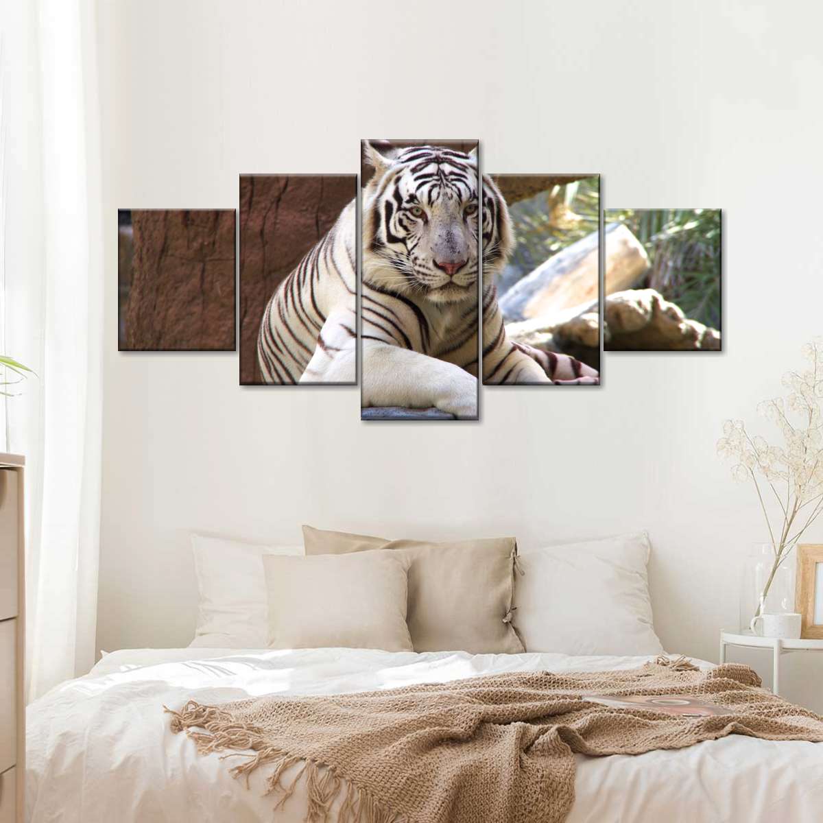 Resting White Tiger Wall Art