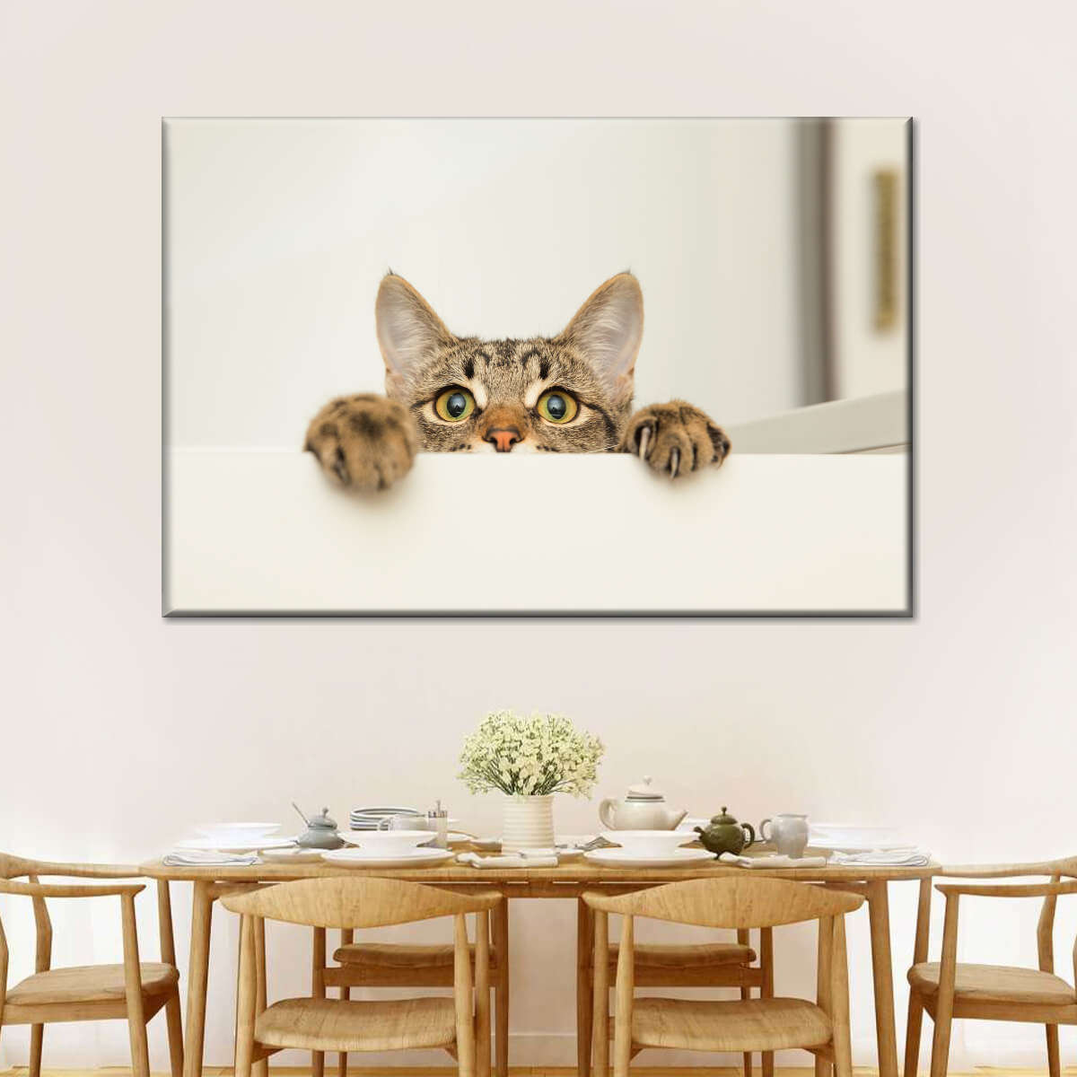 Peeking Young Cat Wall Art