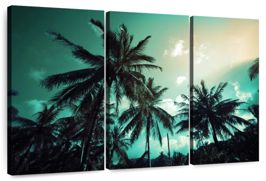 Retro Style Palm Trees Wall Art