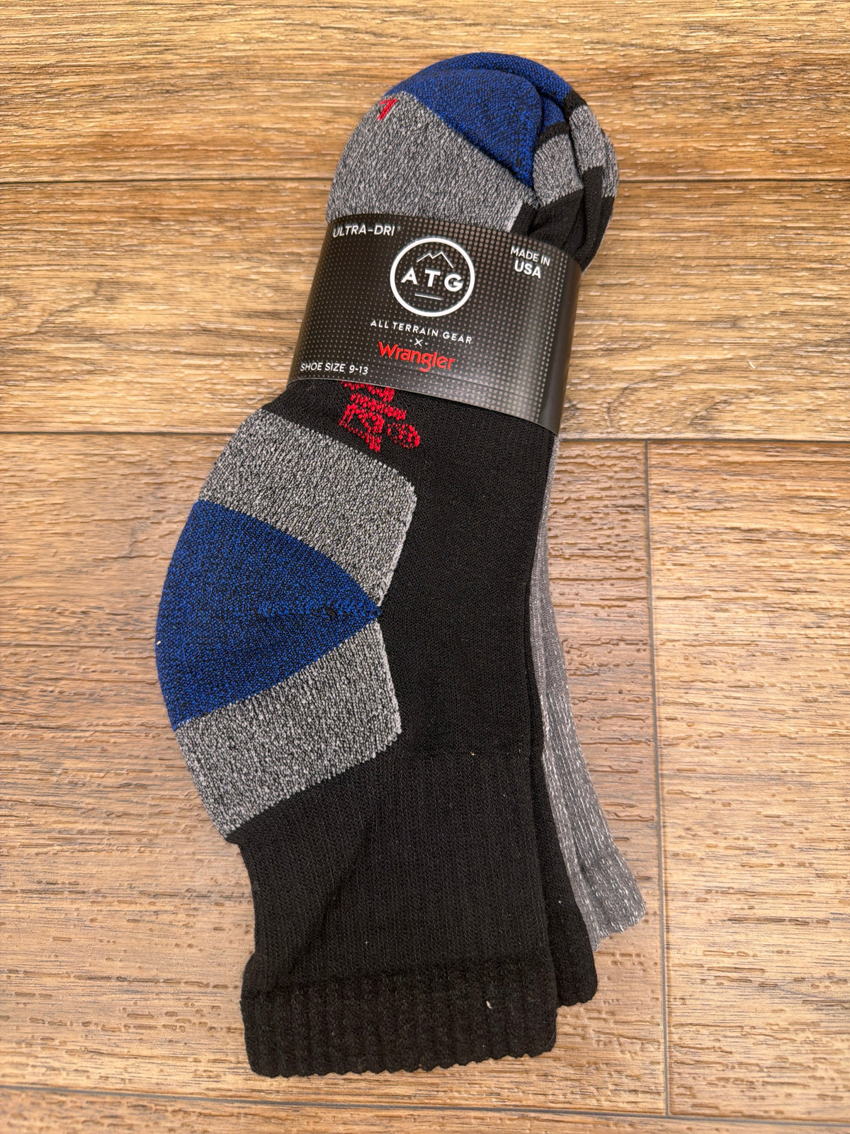 ATG Ultra-Dri Socks 2 Pair Pack in Black by Wrangler