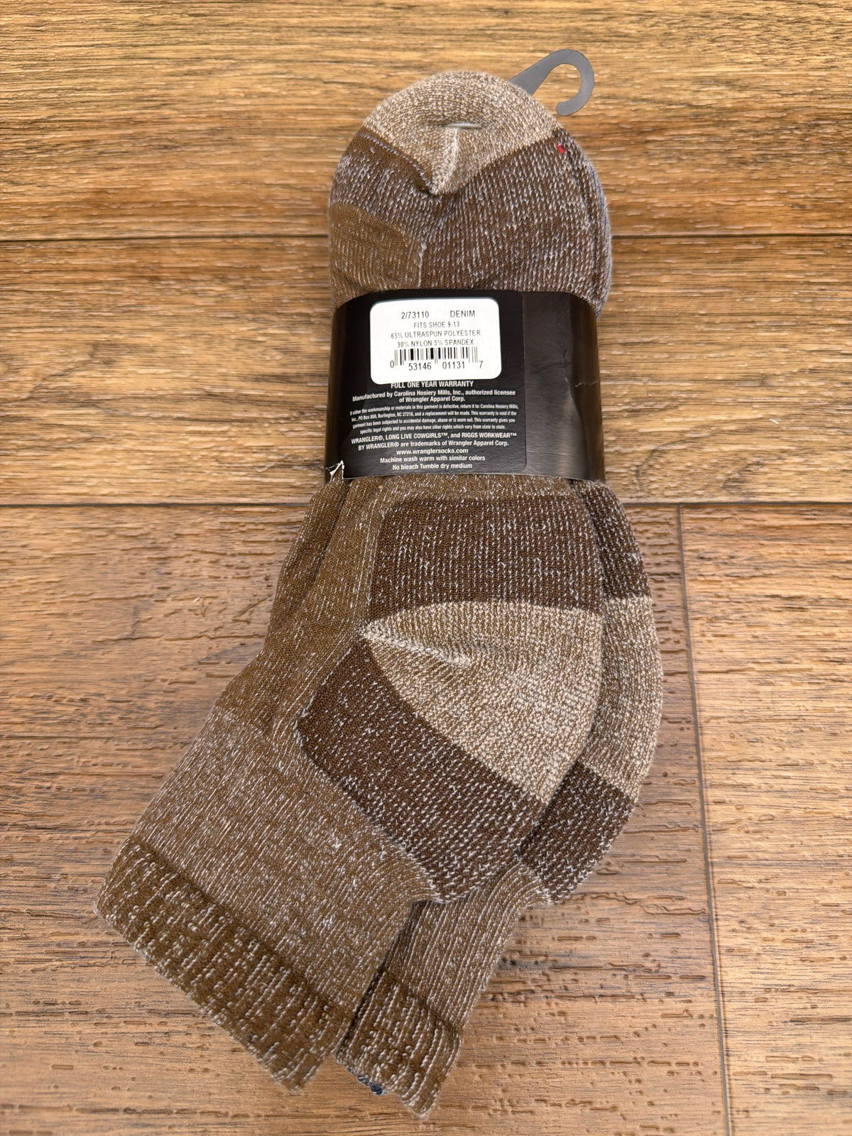 ATG Ultra-Dri Socks 2 Pair Pack in Denim by Wrangler - back label