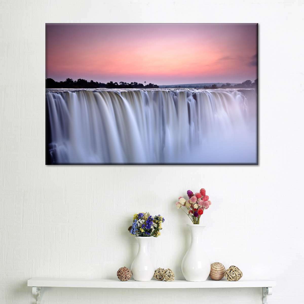 Sunset At Victoria Falls Wall Art