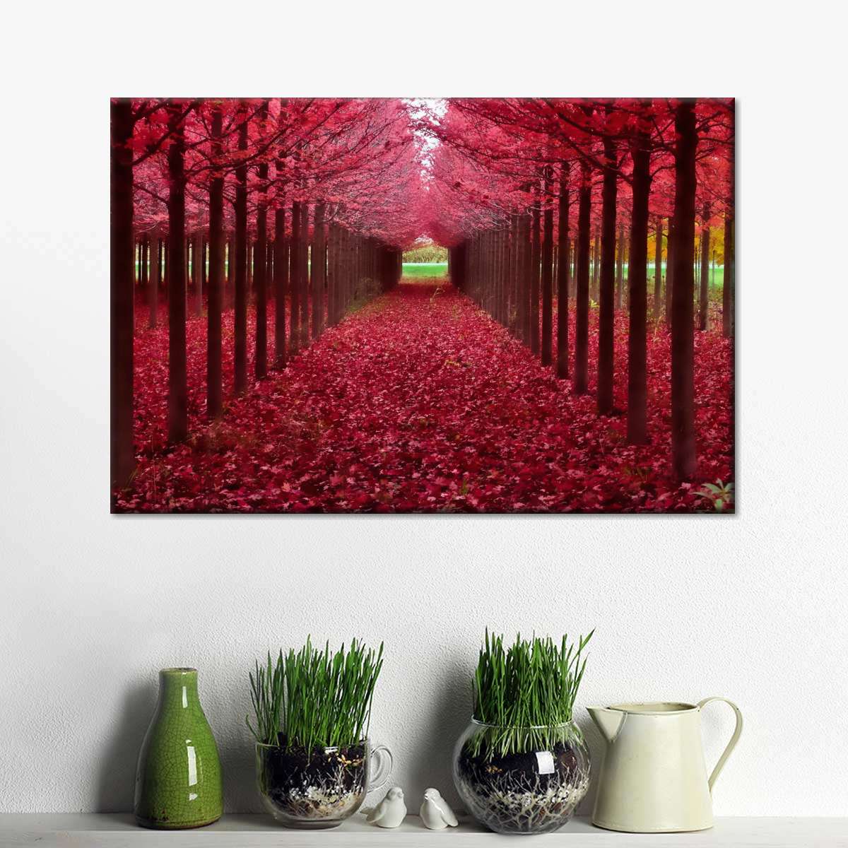 Red Forest Wall Art