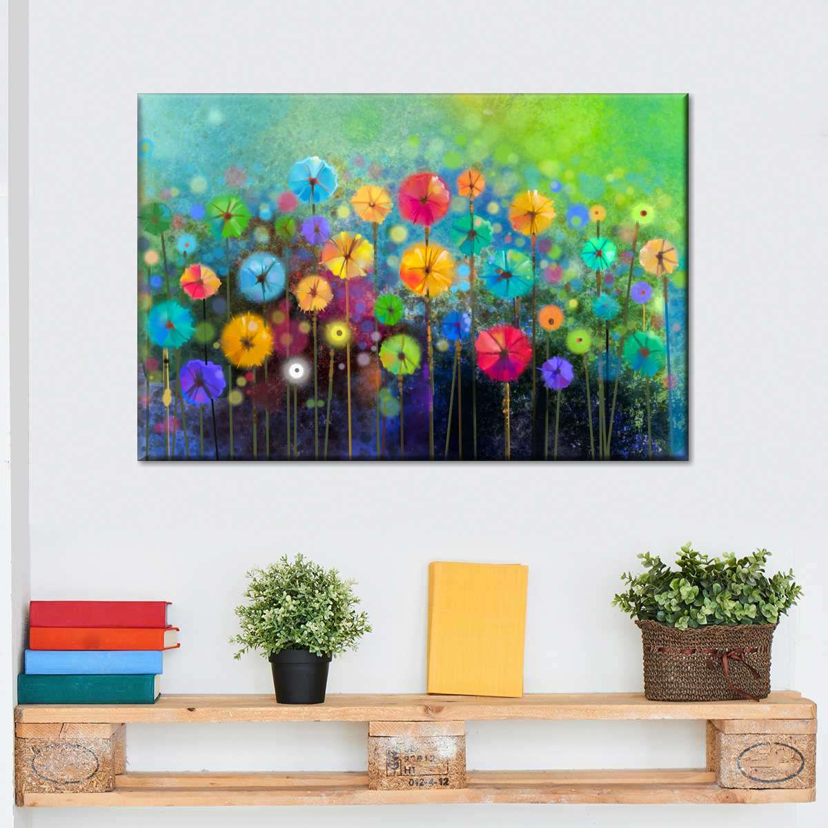 Rainbow Flowers Wall Art