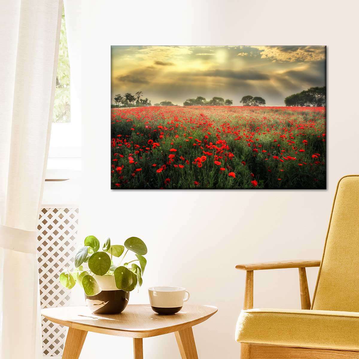 Scandinavian Poppy Field Wall Art