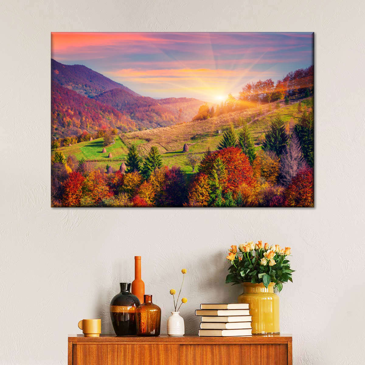 Mountain Autumn Sunrise Wall Art