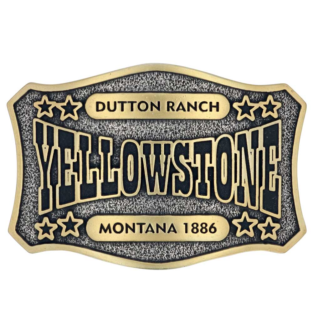 a911yel The Y Yellowstone Star Attitude Buckle by Montana Silversmiths