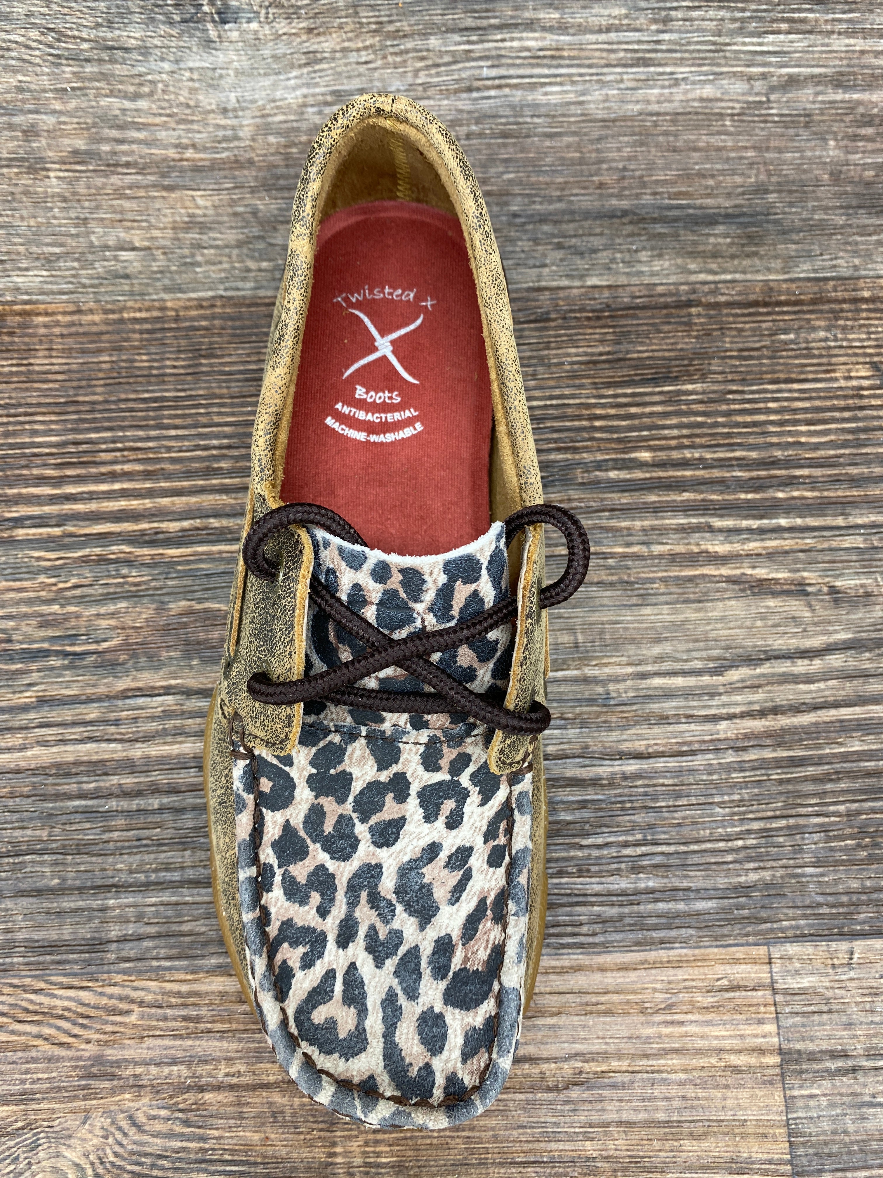 wdm0057 Women s Distressed Leopard Print Driving Moc by Twisted X