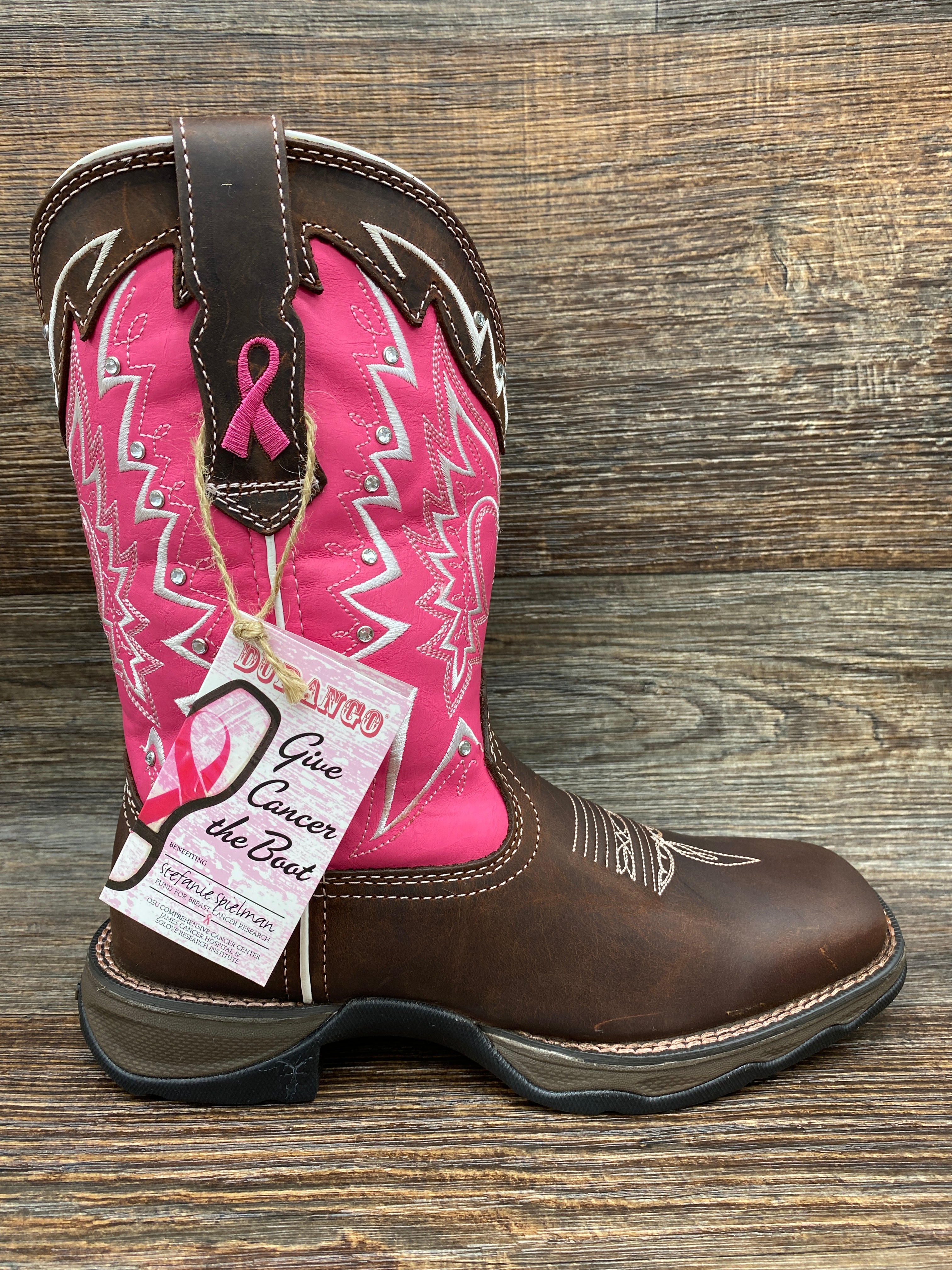 rd3557 Women's Pink Ribbon Lady Rebel Western Boot by Durango