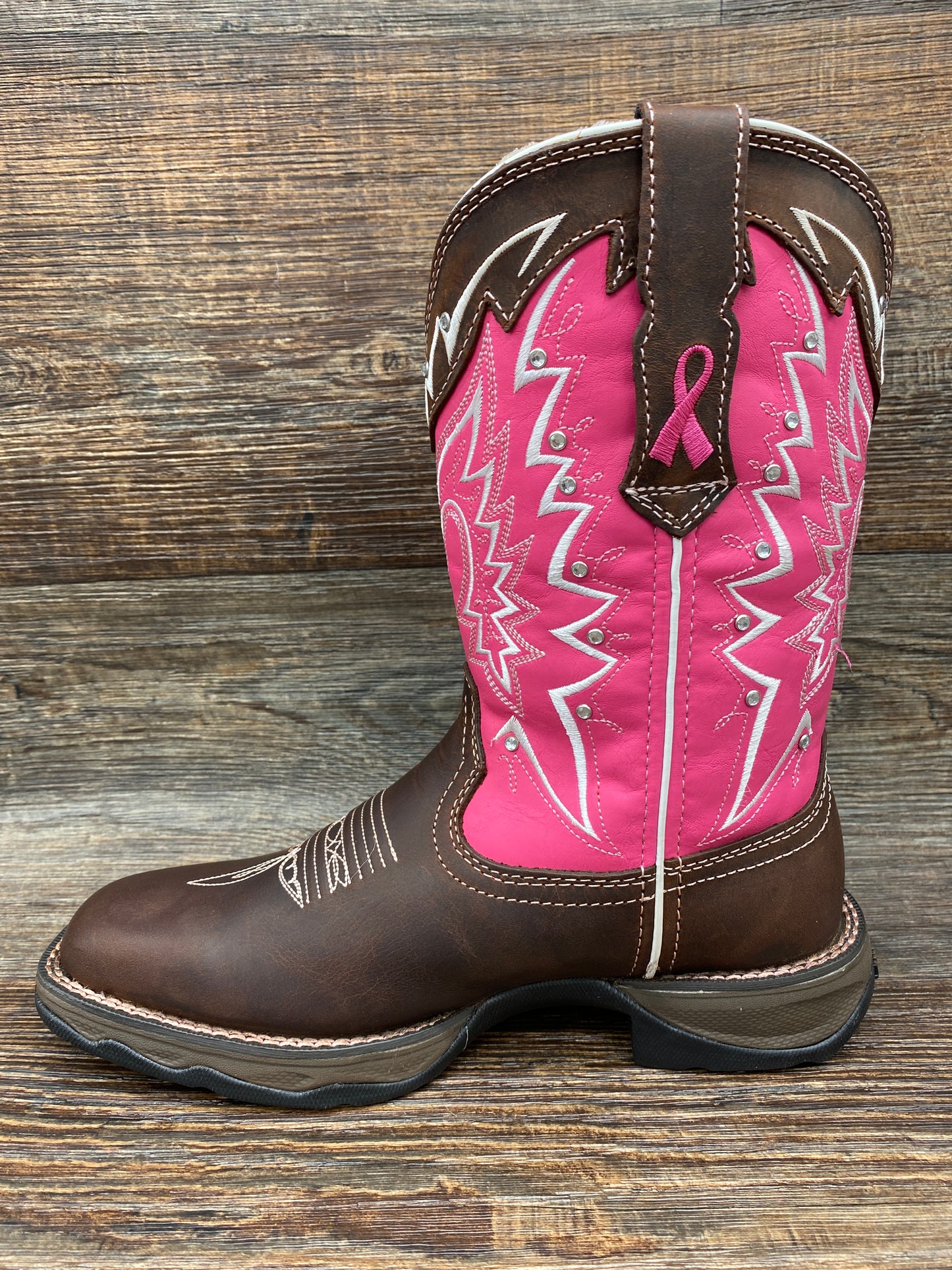 rd3557 Women's Pink Ribbon Lady Rebel Western Boot by Durango