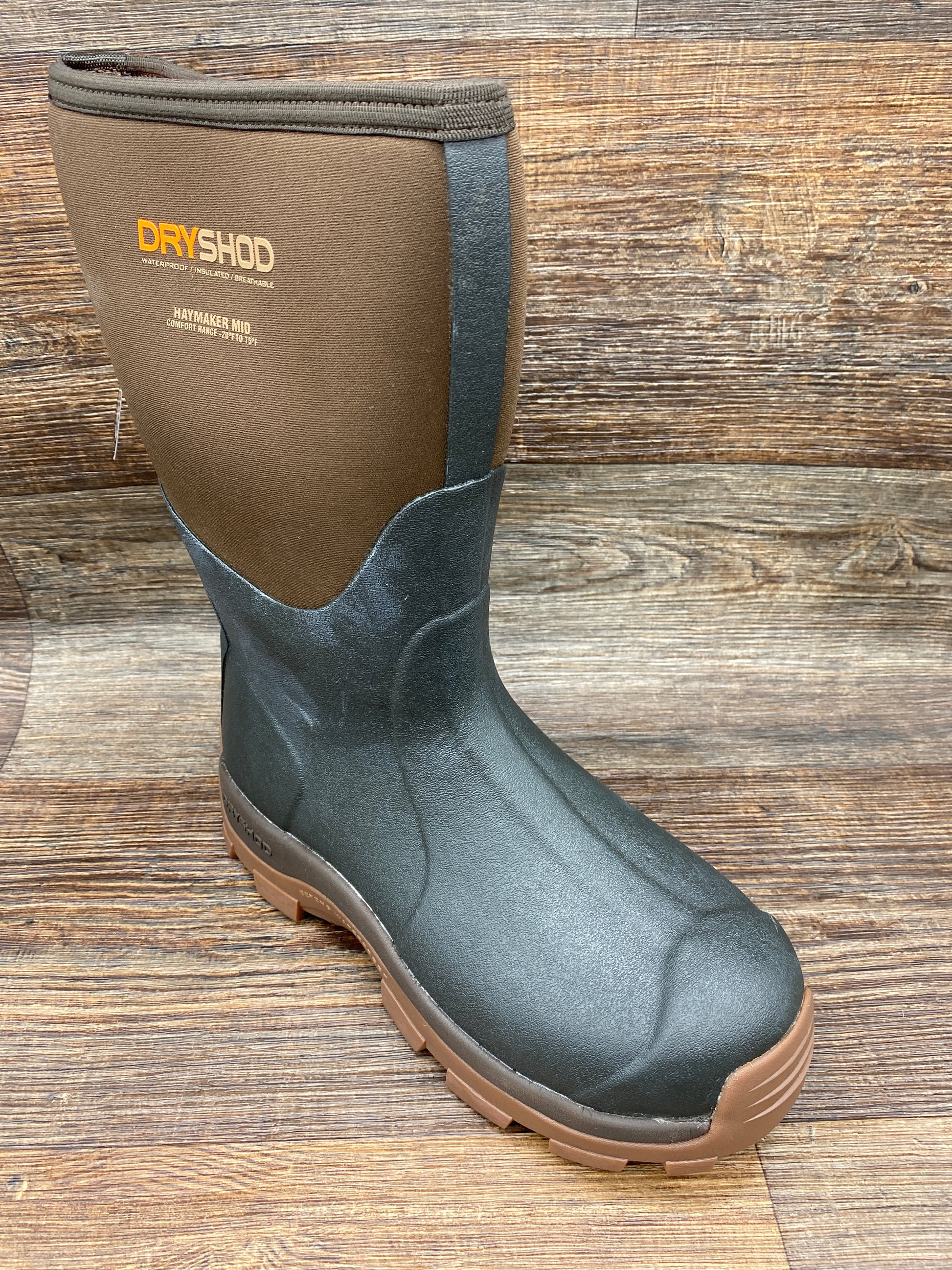 hay-mm-br Men's Haymaker Mid Neoprene Rubber Farm Boot by DryShod