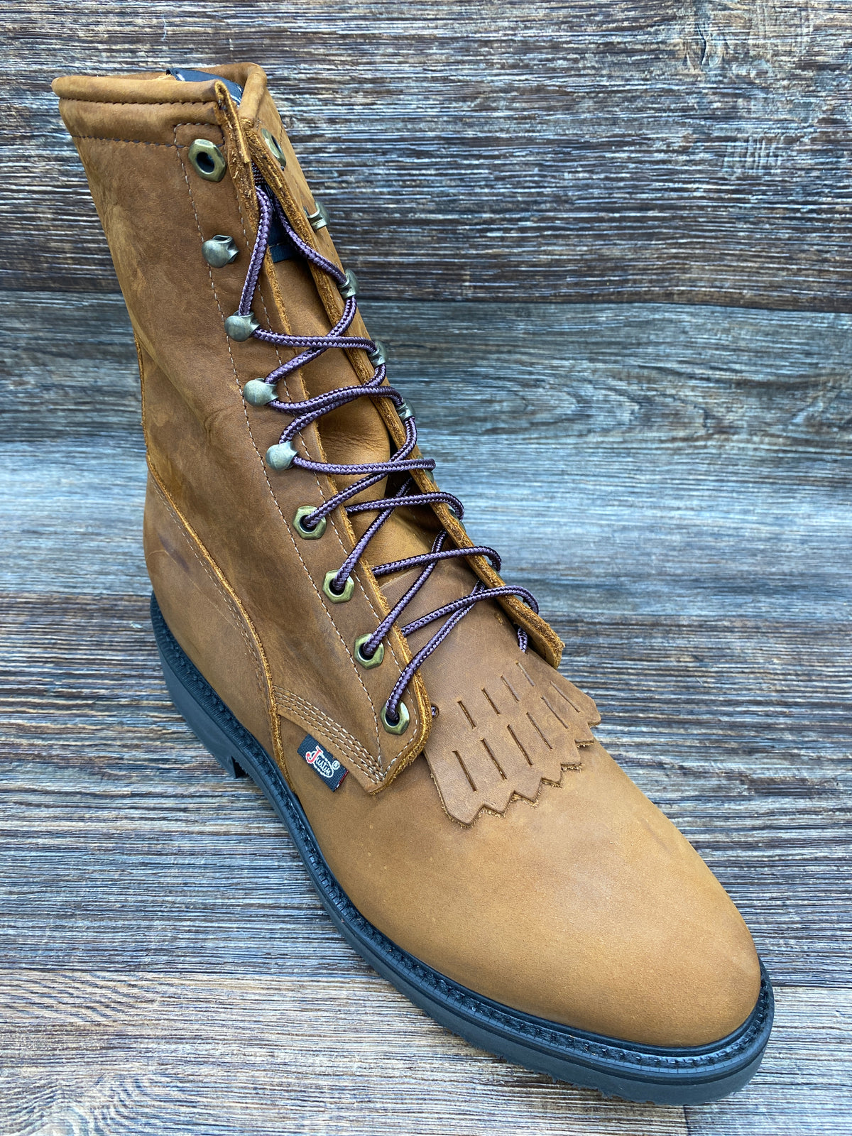 Justin Workboots Mens 7 Inch Body Cushion L762 Tan‎ Brown Leather Work Boots 7B Justin Work Boot 760 – Haegles Western Wear main image 3