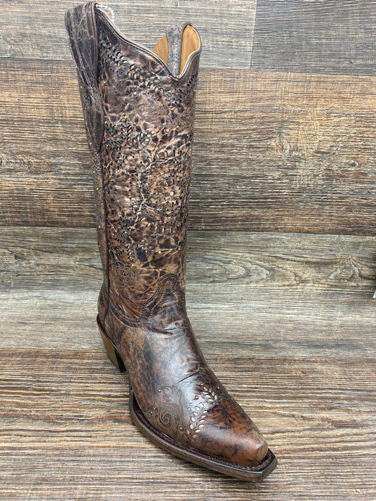 l2022 Women's Circle-G Snip Toe Laser Inlay Western Boot by Corral