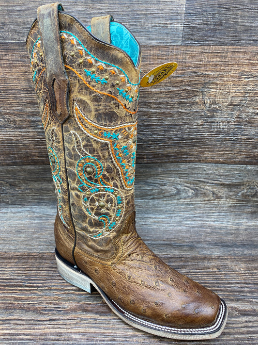 a4045 Women's Genuine Full-Quill Exotic Square Toe Western Boot by Corral