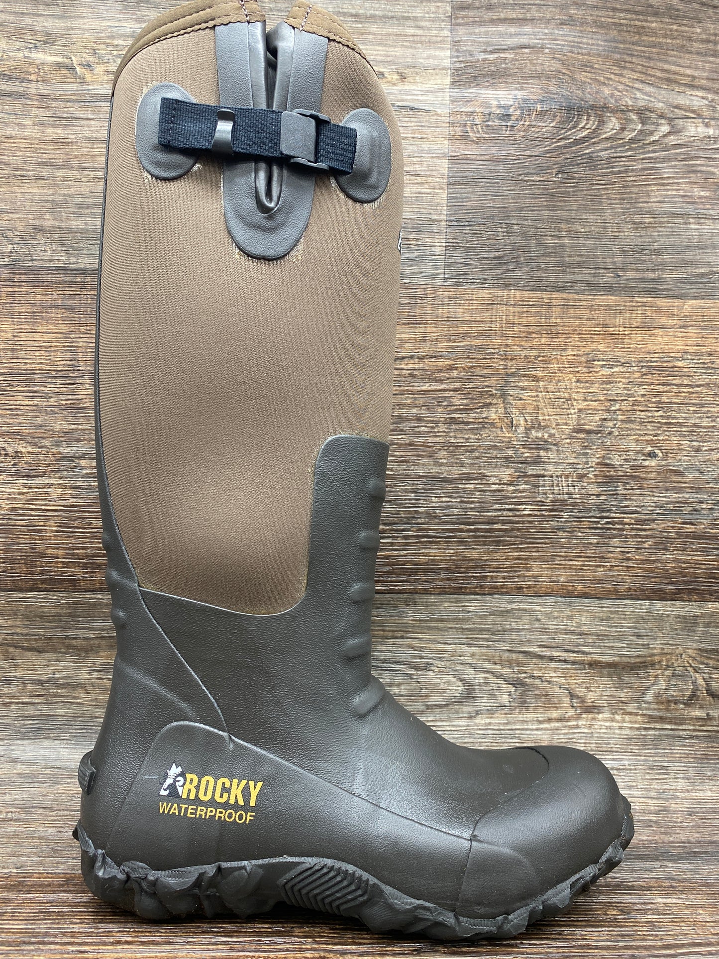 rks0352 Men's Core Brown Waterproof Rubber Boot by Rocky
