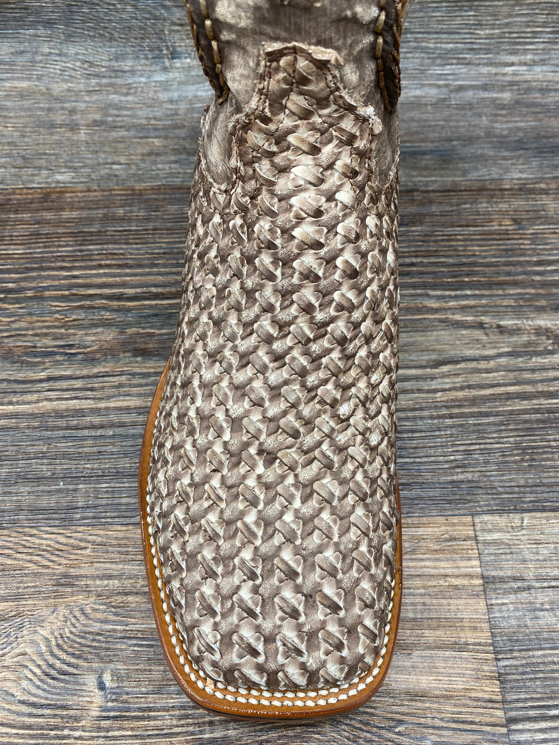Tan Basket Weave Stanley Boots,Dp4903