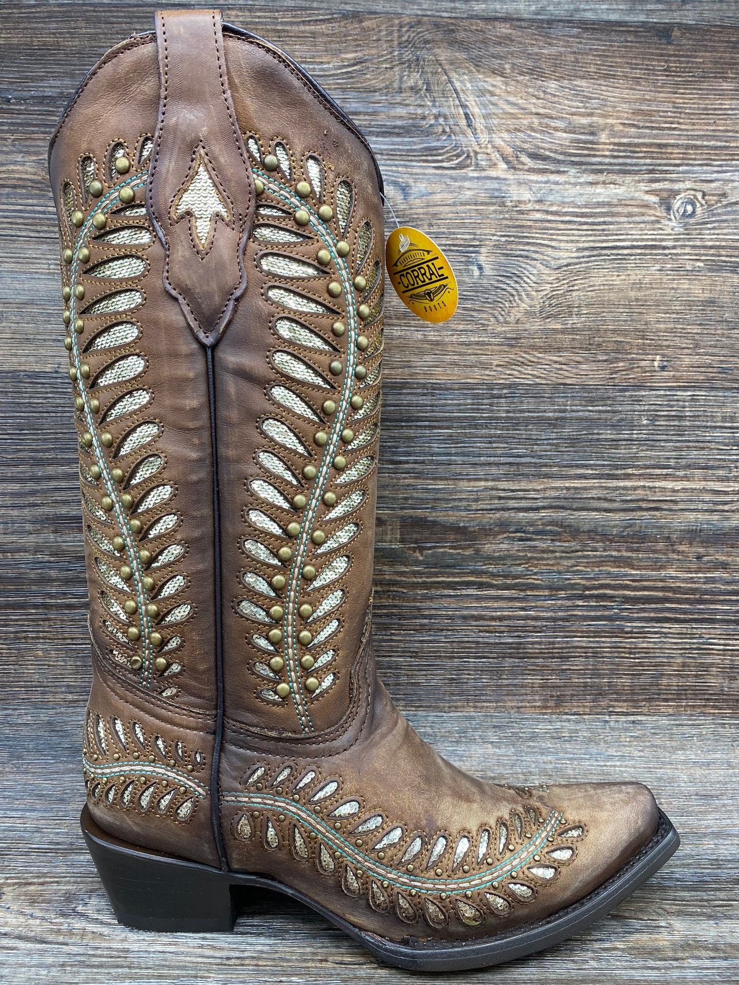 c3782 Women's Glitter Inlay Snip Toe Western Boots by Corral