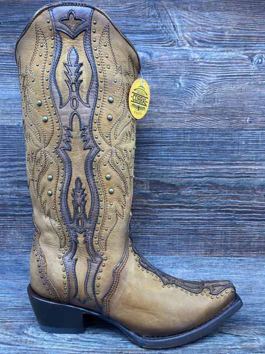 c3783 Women's Snip Toe Embroidered & Studded Western boot by Corral