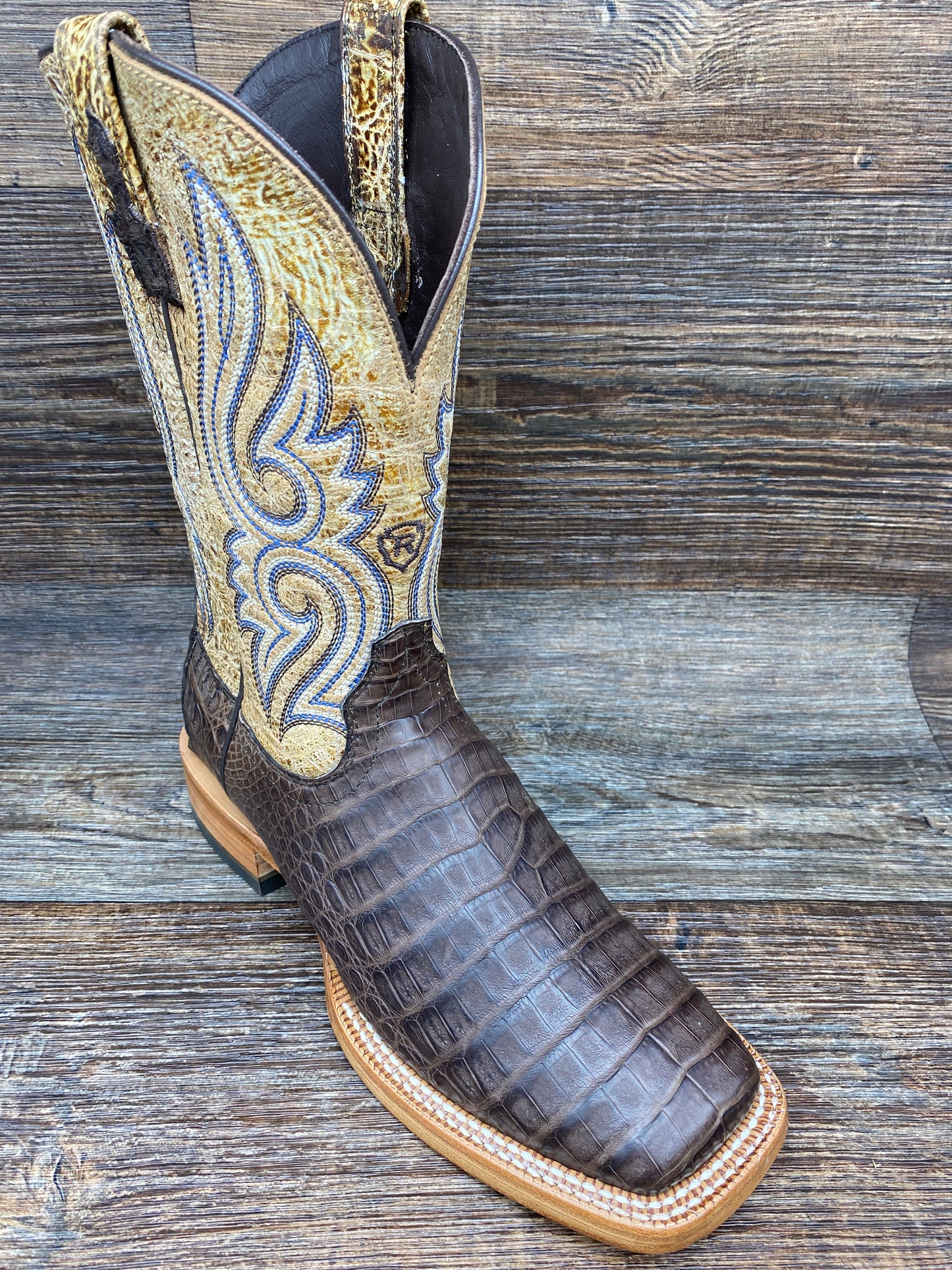 10035922 Men's Denton Caiman Square Toe Western Boot by Ariat