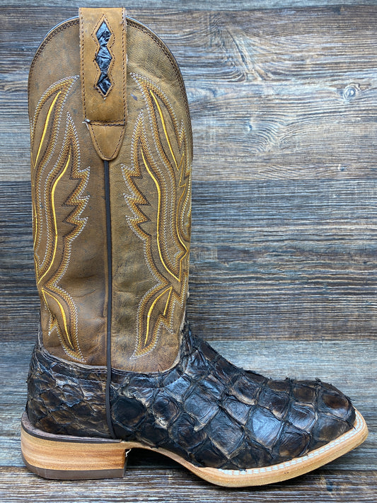 ddb0380 Men's Dark Brown Genuine Pirarucu Western Boots by Durango
