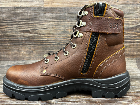 810951 Men's 8 inch Lace Up Soft Toe Work Boot with Side Zipper by Steel Blue