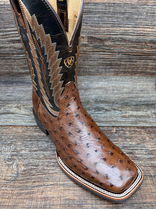 10040304 Men's Quantum Primo Full Quill Ostrich Square Toe Western Boot by Ariat