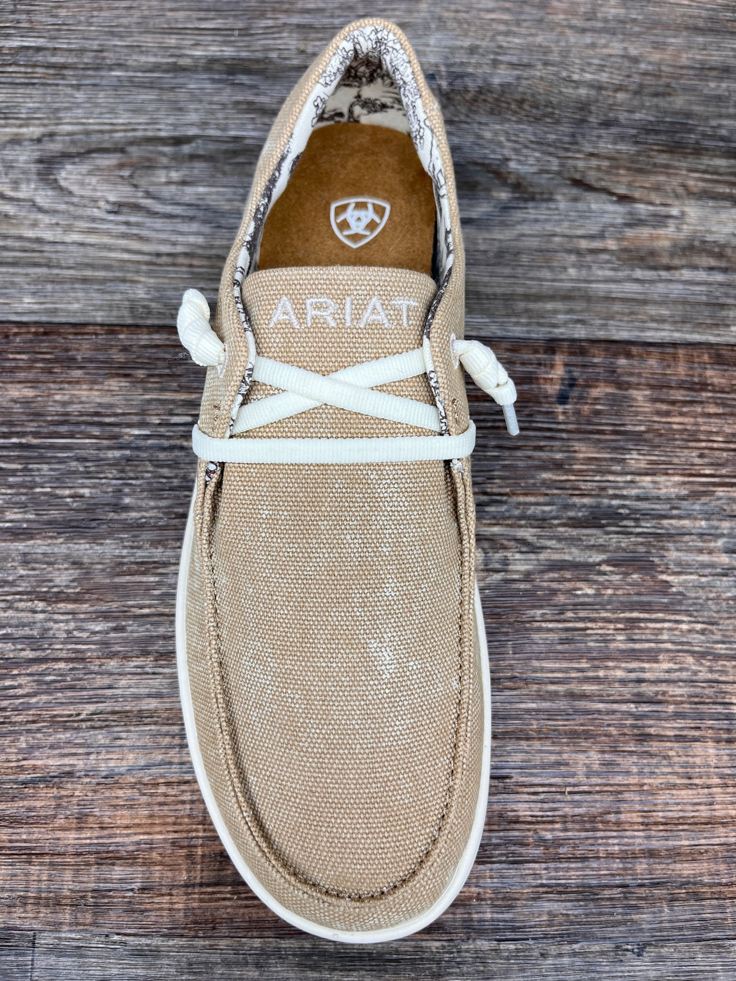 10040280 Women's Hilo Washed Tan Canvas Casual Shoe by Ariat