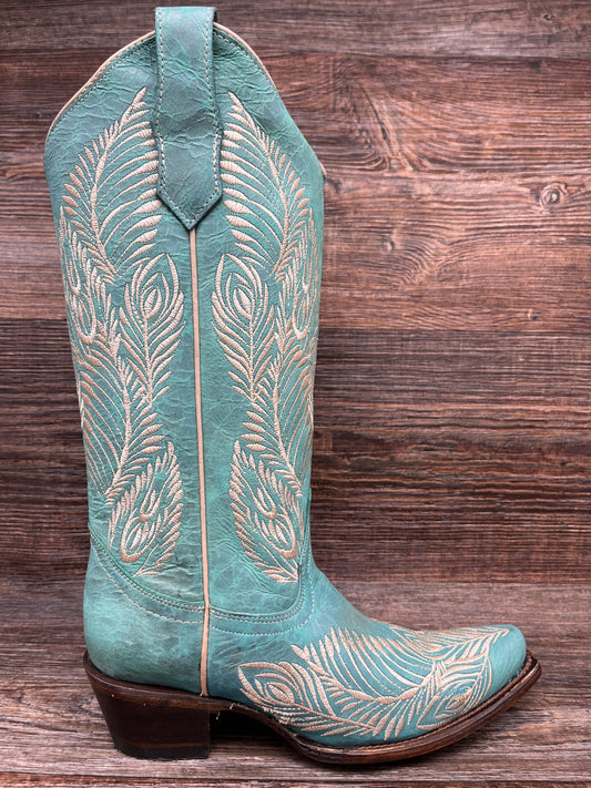 l5789 Women's Snip Toe Floral Embroidered Western Boot by Circle-G