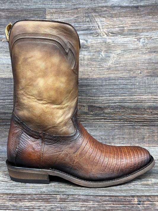 c3888 Men's Round Toe Lizard Roper with Side Zipper by Corral